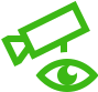 Green surveillance camera icon with eye